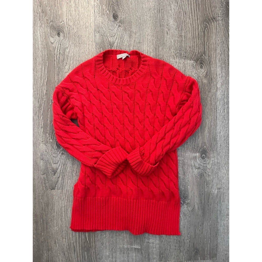 J.CREW Women's Sweater Orange XS/small 63% Cotton Long Sleeve Round Neck
